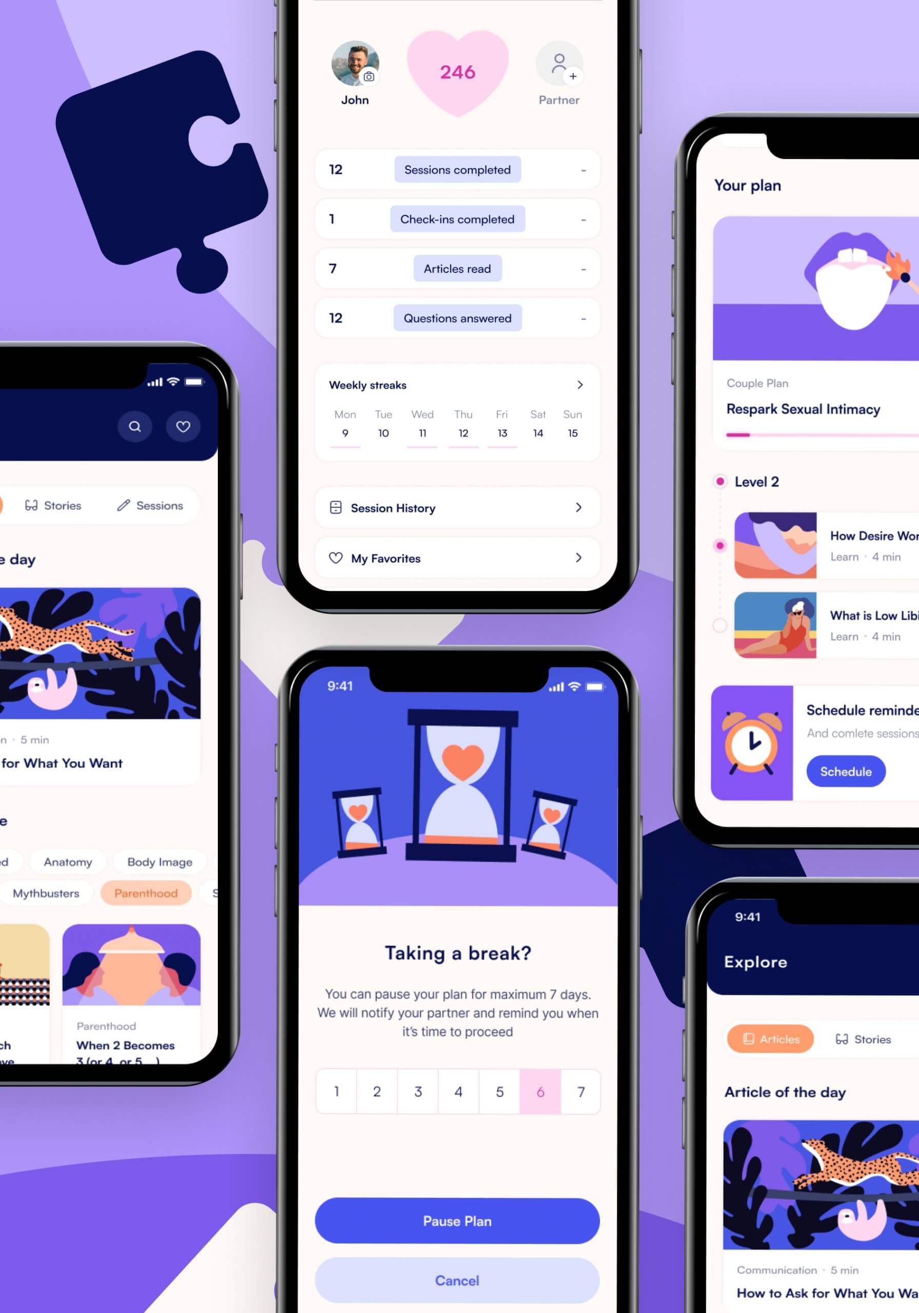Blueheart – digital sex therapy mobile app - Website Development - Photo 